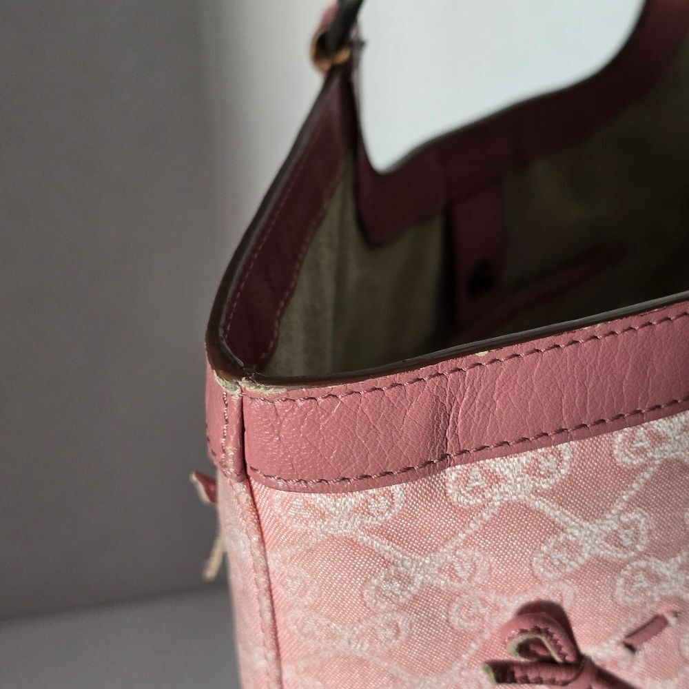 Anya Hindmarch Pink Bow Canvas and Leather Tote Bag - Picture 5 of 16